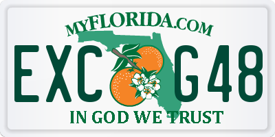 FL license plate EXCG48