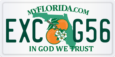 FL license plate EXCG56