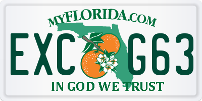 FL license plate EXCG63