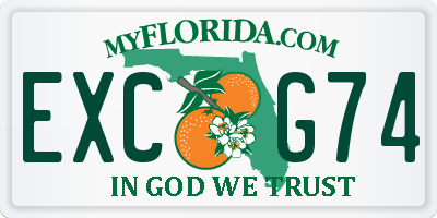 FL license plate EXCG74