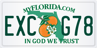 FL license plate EXCG78