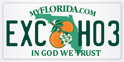 FL license plate EXCH03