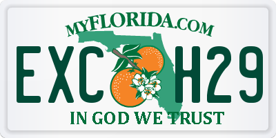 FL license plate EXCH29