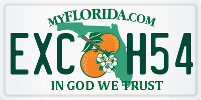 FL license plate EXCH54