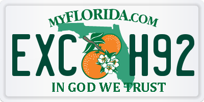 FL license plate EXCH92
