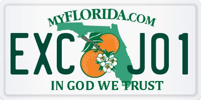 FL license plate EXCJ01