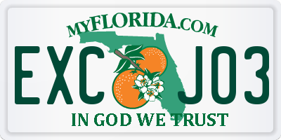 FL license plate EXCJ03