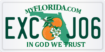 FL license plate EXCJ06