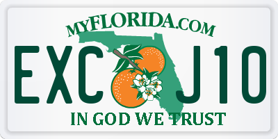 FL license plate EXCJ10