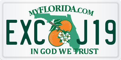 FL license plate EXCJ19