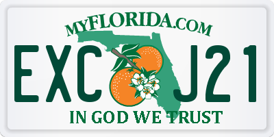 FL license plate EXCJ21