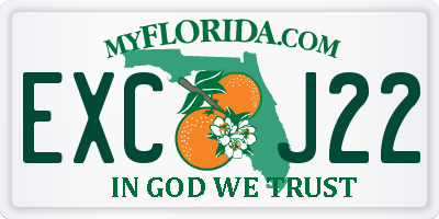 FL license plate EXCJ22