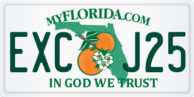 FL license plate EXCJ25