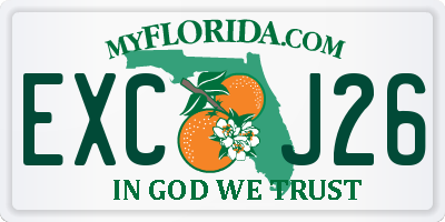 FL license plate EXCJ26