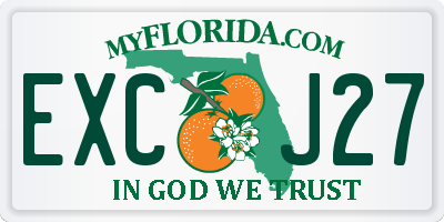 FL license plate EXCJ27