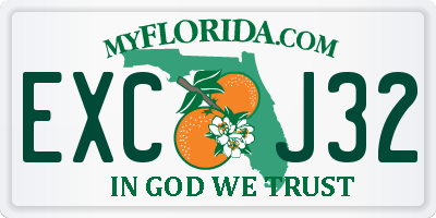 FL license plate EXCJ32