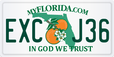 FL license plate EXCJ36