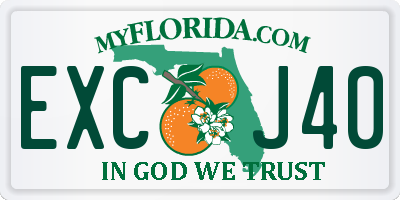 FL license plate EXCJ40