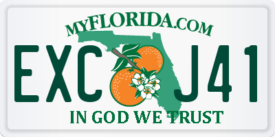 FL license plate EXCJ41