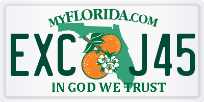 FL license plate EXCJ45