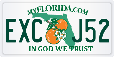 FL license plate EXCJ52