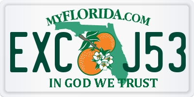 FL license plate EXCJ53