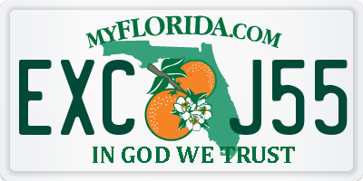 FL license plate EXCJ55