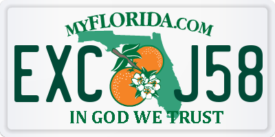 FL license plate EXCJ58