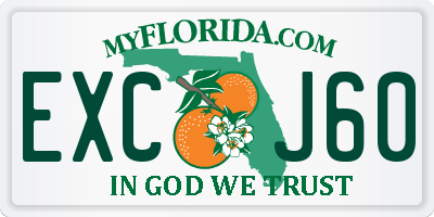 FL license plate EXCJ60