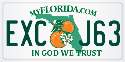 FL license plate EXCJ63