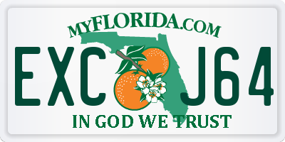 FL license plate EXCJ64