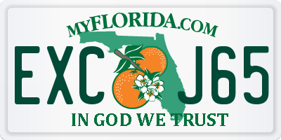 FL license plate EXCJ65