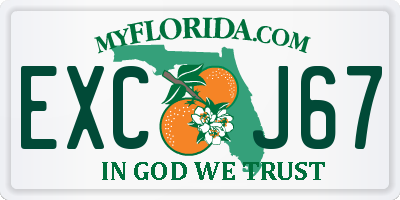 FL license plate EXCJ67