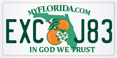 FL license plate EXCJ83