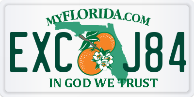 FL license plate EXCJ84
