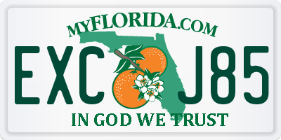 FL license plate EXCJ85