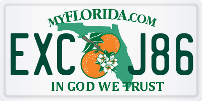FL license plate EXCJ86