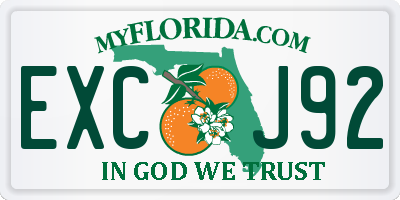 FL license plate EXCJ92