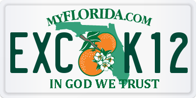 FL license plate EXCK12
