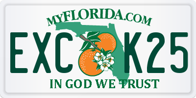 FL license plate EXCK25