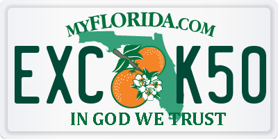 FL license plate EXCK50