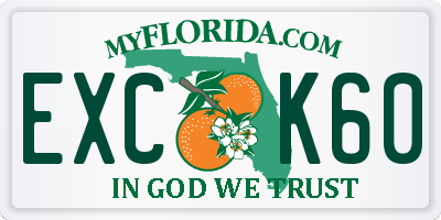 FL license plate EXCK60