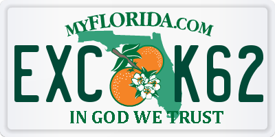 FL license plate EXCK62