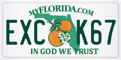 FL license plate EXCK67