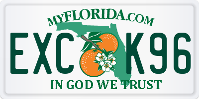 FL license plate EXCK96