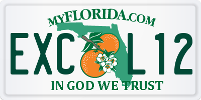 FL license plate EXCL12