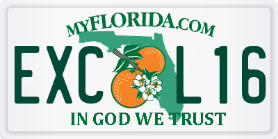 FL license plate EXCL16