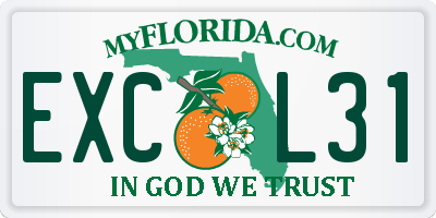 FL license plate EXCL31