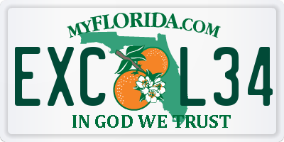 FL license plate EXCL34
