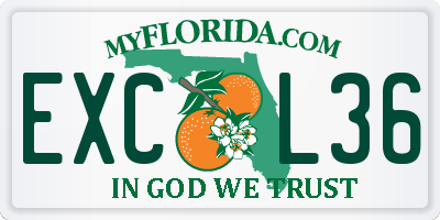 FL license plate EXCL36